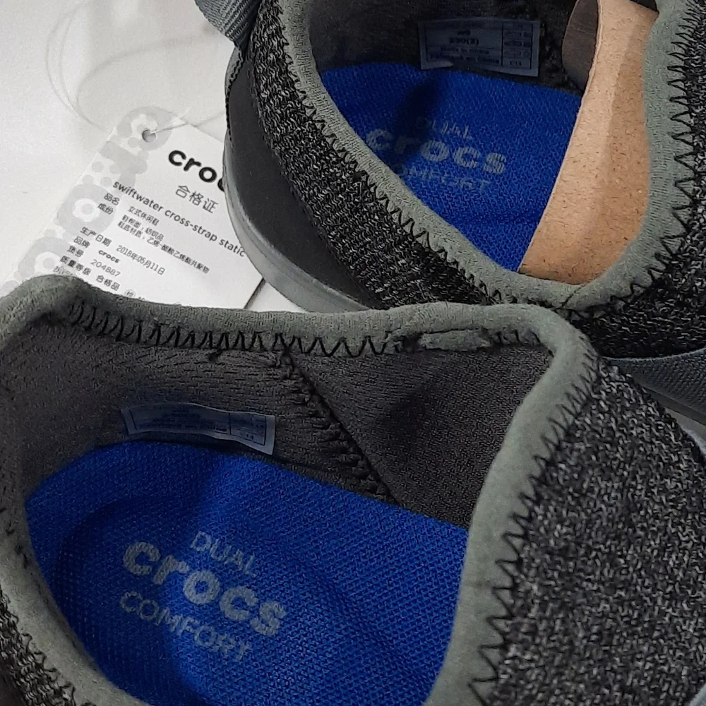 Crocs Swiftwater Cross Straps Pull-on Black Gray color #6